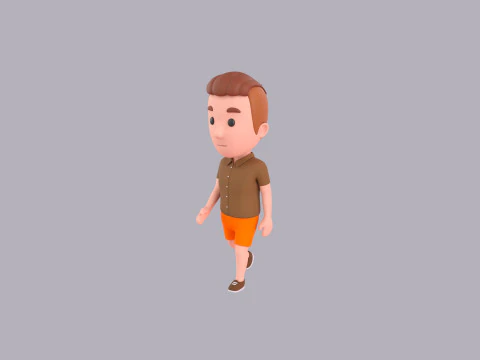 Cartoon Male Character Rigged 042 3D Model