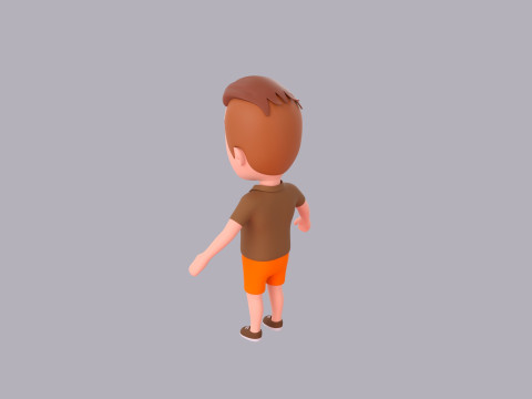 Cartoon Male Character Rigged 042 3D 模型