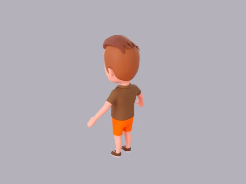 Cartoon Male Character Rigged 042 3D Model