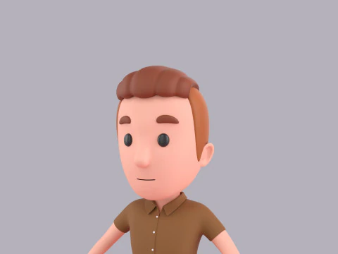 Cartoon Male Character Rigged 042 3D Model