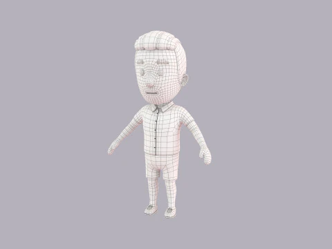 Cartoon Male Character Rigged 042 3D Model