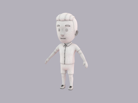 Cartoon Male Character Rigged 042 3D 模型