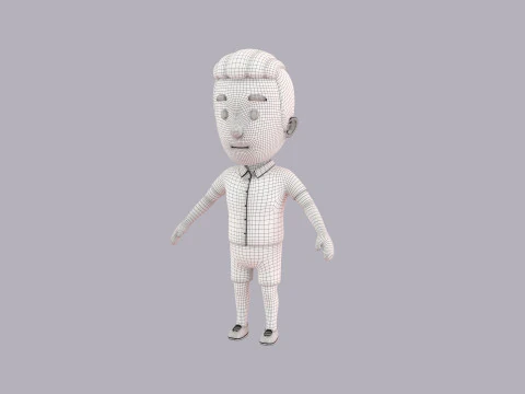 Cartoon Male Character Rigged 042 3D Model