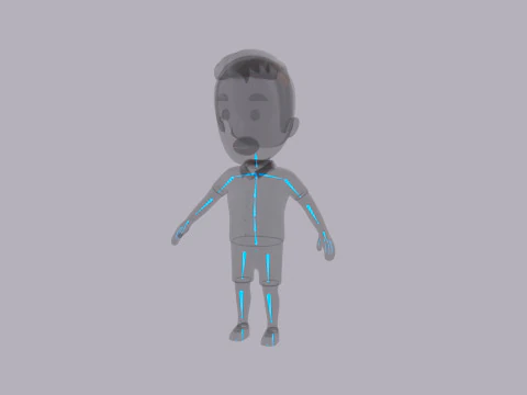 Cartoon Male Character Rigged 042 3D Model