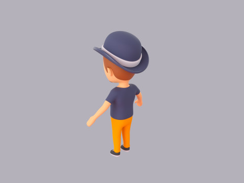 Cartoon Male Character Rigged 043 3D Model