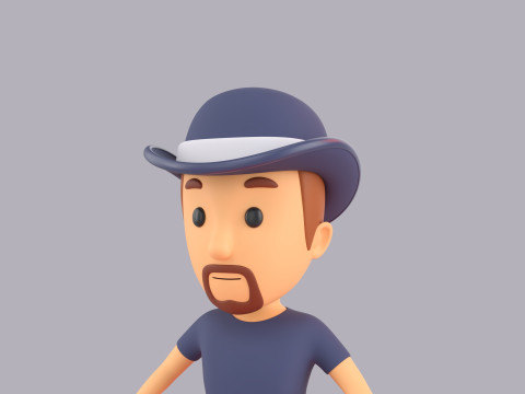 Cartoon Male Character Rigged 043 3D Model