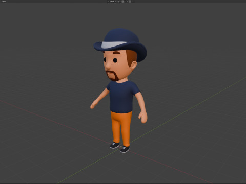 Cartoon Male Character Rigged 043 3D Model