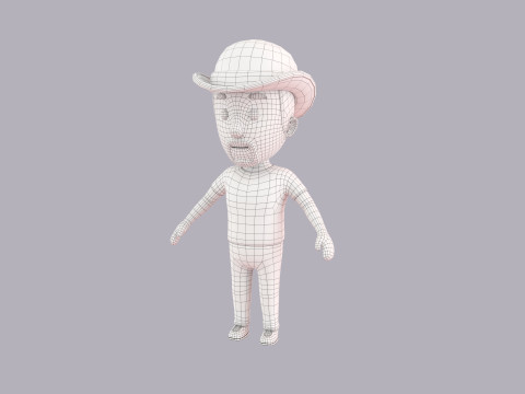 Cartoon Male Character Rigged 043 3D Model