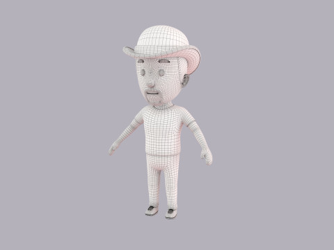Cartoon Male Character Rigged 043 3D Model