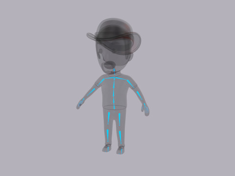 Cartoon Male Character Rigged 043 3D Model