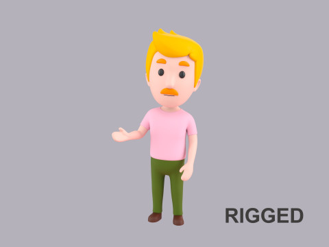 Cartoon Male Character Rigged 044 Modelo 3D
