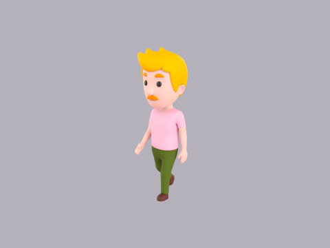 Cartoon Male Character Rigged 044 3D 모델