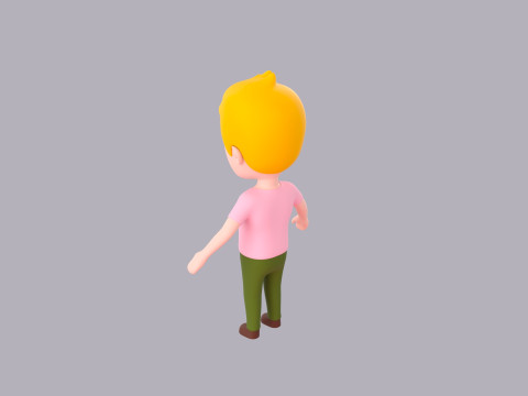 Cartoon Male Character Rigged 044 3D 모델