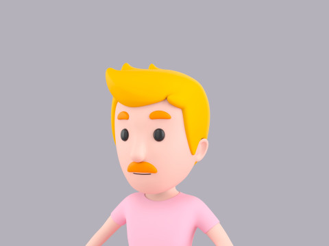 Cartoon Male Character Rigged 044 3D 모델
