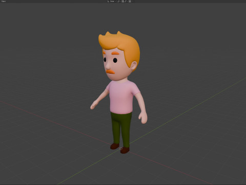 Cartoon Male Character Rigged 044 3D 모델