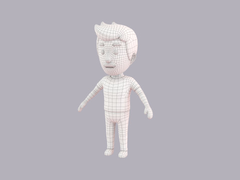 Cartoon Male Character Rigged 044 3D 모델