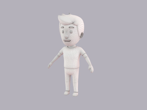 Cartoon Male Character Rigged 044 3D 모델