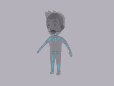 Cartoon Male Character Rigged 044 3D 모델