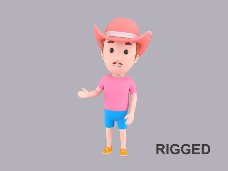 Cartoon Male Character Rigged 045 Modèle 3D .c4d .max .obj .3ds .fbx .stl .blend