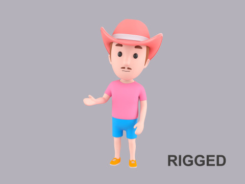 Cartoon Male Character Rigged 045 3D मॉडल