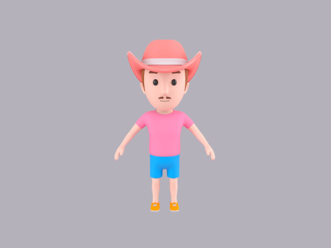 Cartoon Male Character Rigged 045 Modèle 3D