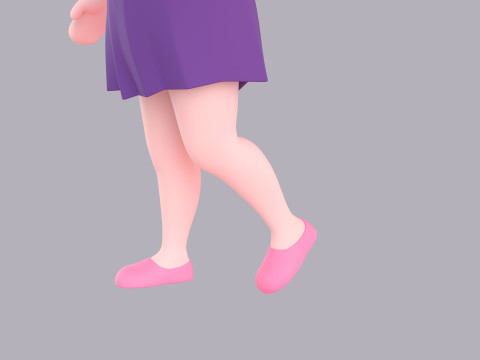 Cartoon Female Character Rigged 046 3D 模型