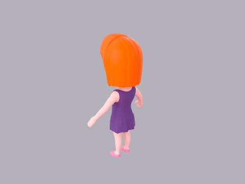 Cartoon Female Character Rigged 046 3D 模型
