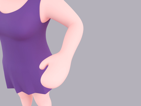Cartoon Female Character Rigged 046 3D 模型