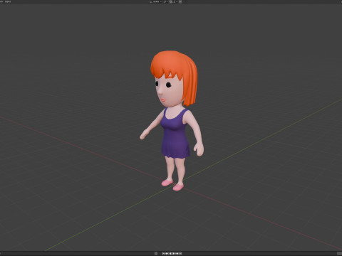 Cartoon Female Character Rigged 046 3D 模型