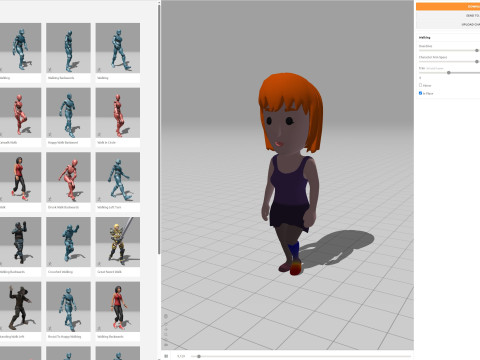 Cartoon Female Character Rigged 046 3D 模型