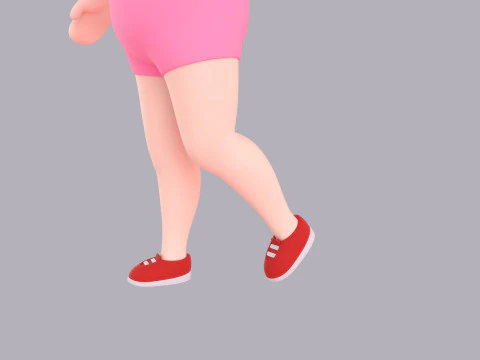 Cartoon Female Character Rigged 047 3D Model