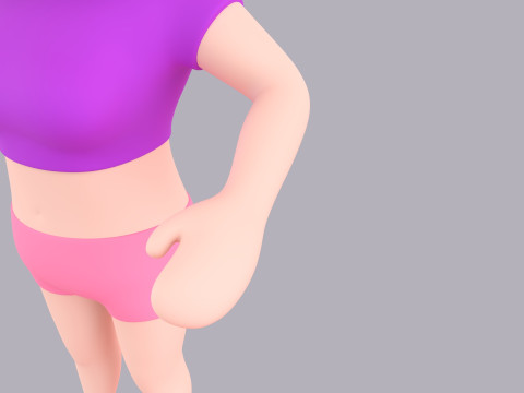 Cartoon Female Character Rigged 047 3D 模型