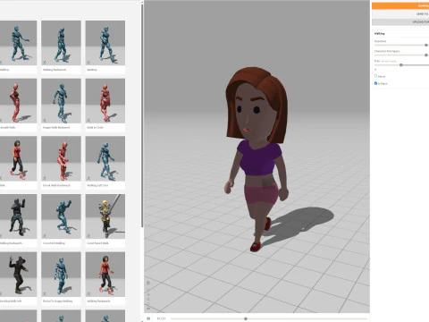 Cartoon Female Character Rigged 047 3D Model