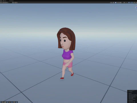 Cartoon Female Character Rigged 047 3D Model