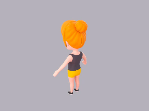 Cartoon Female Character Rigged 048 3D Model