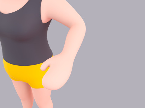 Cartoon Female Character Rigged 048 Model 3D