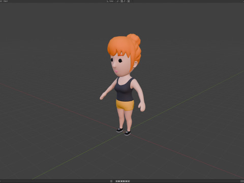 Cartoon Female Character Rigged 048 Model 3D