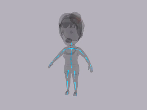 Cartoon Female Character Rigged 048 3D Model
