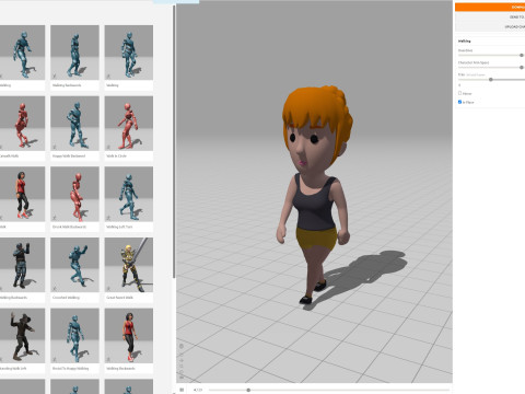Cartoon Female Character Rigged 048 Model 3D