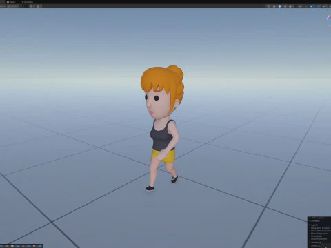 Cartoon Female Character Rigged 048 3D Model