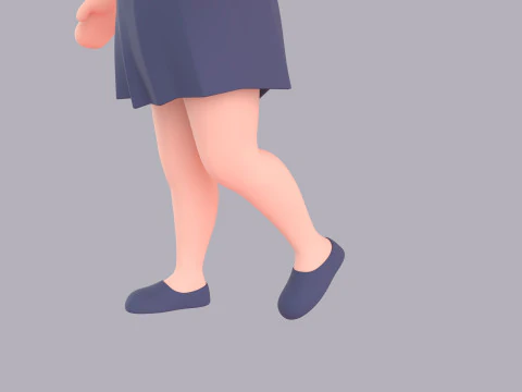 Cartoon Female Character Rigged 049 3D Model