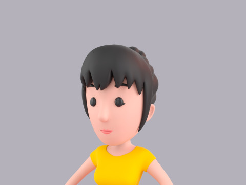 Cartoon Female Character Rigged 049 3D 모델