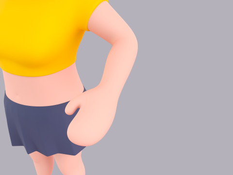 Cartoon Female Character Rigged 049 3D 모델