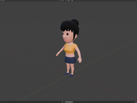 Cartoon Female Character Rigged 049 3D 모델