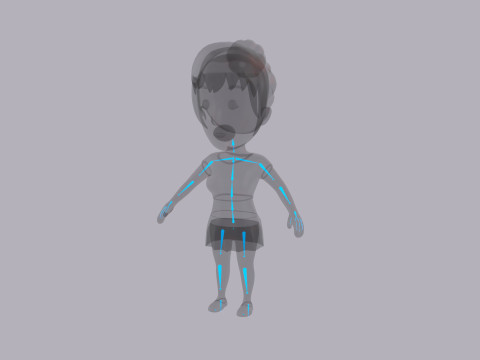 Cartoon Female Character Rigged 049 3D 모델