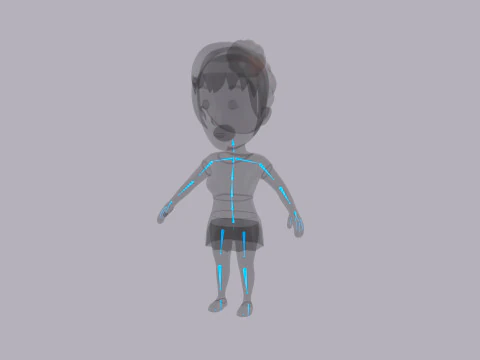 Cartoon Female Character Rigged 049 3D Model