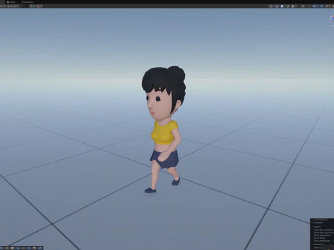 Cartoon Female Character Rigged 049 3D Model