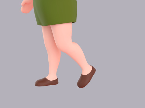 Cartoon Female Character Rigged 050 3D 模型