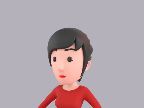 Cartoon Female Character Rigged 050 3D 模型