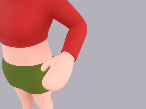 Cartoon Female Character Rigged 050 3D 模型